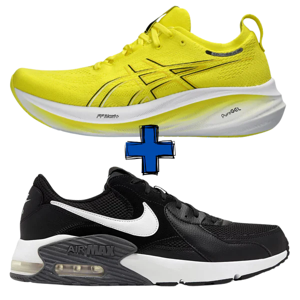 COMBO CON ZAPATILLAS Nike Air Max Excee + Asics Gel-Nimbus 26